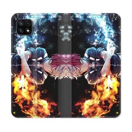 Housse cuir portefeuille Pour Samsung Galaxy A22 5G Manga My Hero Academia Shoto