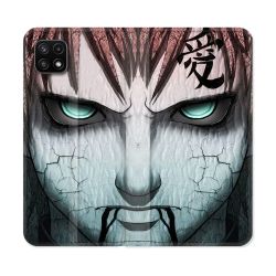 Housse cuir portefeuille Pour Samsung Galaxy A22 5G Manga Naruto Gaara