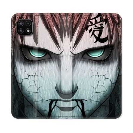 Housse cuir portefeuille Pour Samsung Galaxy A22 5G Manga Naruto Gaara