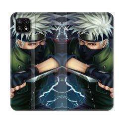 Housse cuir portefeuille Pour Samsung Galaxy A22 5G Manga Naruto Kakashi