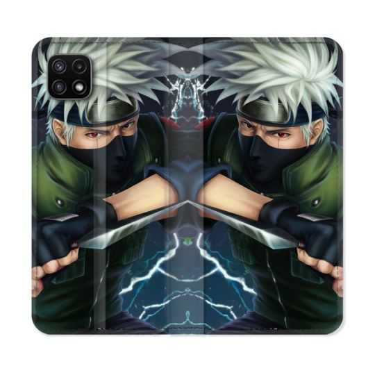 Housse cuir portefeuille Pour Samsung Galaxy A22 5G Manga Naruto Kakashi