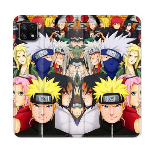 Housse cuir portefeuille Pour Samsung Galaxy A22 5G Manga Naruto Team