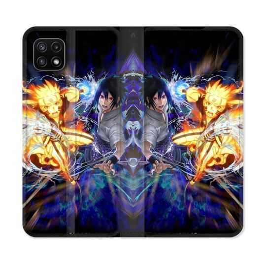 Housse cuir portefeuille Pour Samsung Galaxy A22 5G Manga Naruto VS