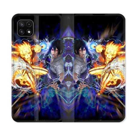 Housse cuir portefeuille Pour Samsung Galaxy A22 5G Manga Naruto VS