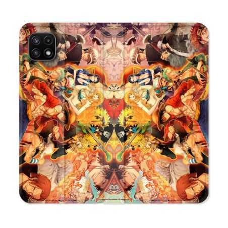 Housse cuir portefeuille Pour Samsung Galaxy A22 5G Manga One Piece Nakama