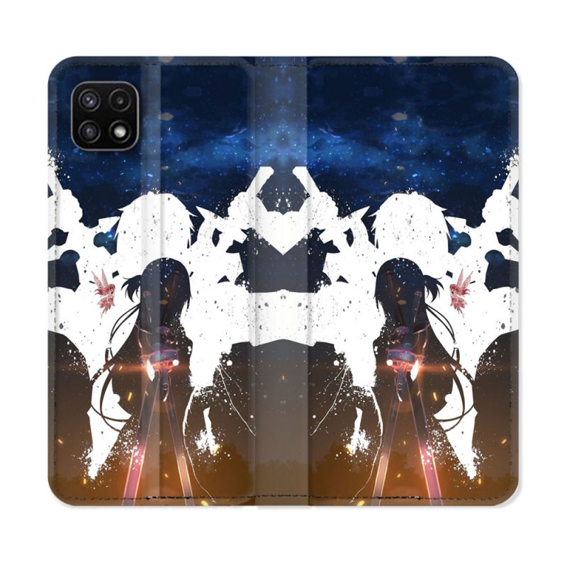 Housse cuir portefeuille Pour Samsung Galaxy A22 5G Manga SAO sword Art Online Asuna