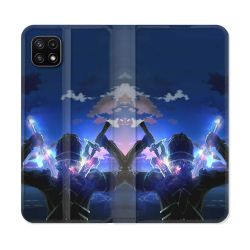 Housse cuir portefeuille Pour Samsung Galaxy A22 5G Manga SAO sword Art Online Epee