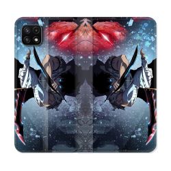 Housse cuir portefeuille Pour Samsung Galaxy A22 5G Manga Solo Leveling Sung Epee