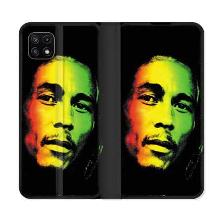 Housse cuir portefeuille Pour Samsung Galaxy A22 5G Musique Bob Marley 2