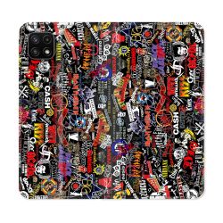 Housse cuir portefeuille Pour Samsung Galaxy A22 5G Musique Rock Groupe