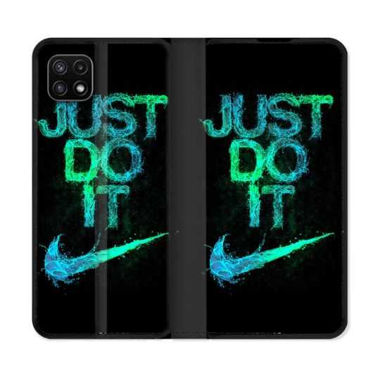 Housse cuir portefeuille Pour Samsung Galaxy A22 5G Nike Just Do It
