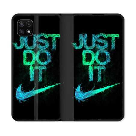 Housse cuir portefeuille Pour Samsung Galaxy A22 5G Nike Just Do It