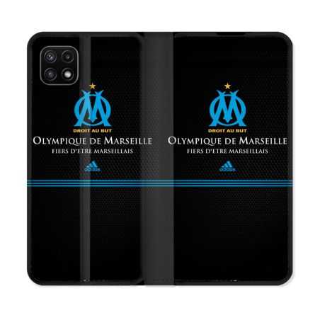 Housse cuir portefeuille Pour Samsung Galaxy A22 5G Olympique Marseille OM Fier etre Marseillais