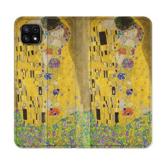 Housse cuir portefeuille Pour Samsung Galaxy A22 5G Peinture Le Baiser