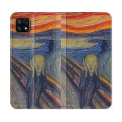 Housse cuir portefeuille Pour Samsung Galaxy A22 5G Peinture Le Cri