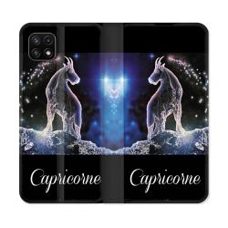 Housse cuir portefeuille Pour Samsung Galaxy A22 5G Signe Zodiaque 2 Capricorne