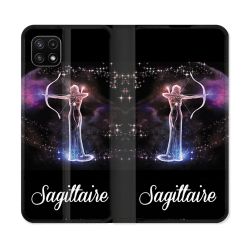 Housse cuir portefeuille Pour Samsung Galaxy A22 5G Signe Zodiaque 2 Sagittaire