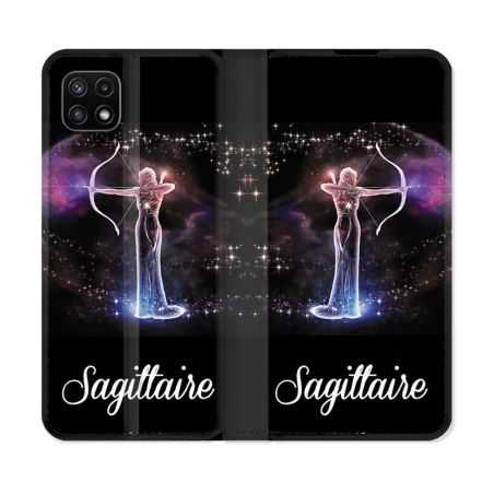 Housse cuir portefeuille Pour Samsung Galaxy A22 5G Signe Zodiaque 2 Sagittaire