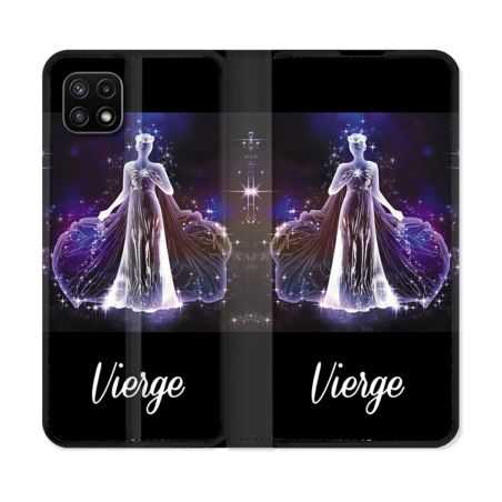 Housse cuir portefeuille Pour Samsung Galaxy A22 5G Signe Zodiaque 2 Vierge