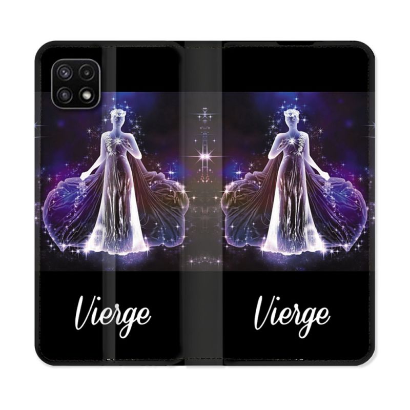 Housse cuir portefeuille Pour Samsung Galaxy A22 5G Signe Zodiaque 2 Vierge