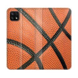 Housse cuir portefeuille Pour Samsung Galaxy A22 5G Sport Ballon Basket
