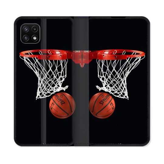 Housse cuir portefeuille Pour Samsung Galaxy A22 5G Sport Basket Panier