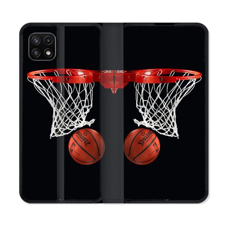 Housse cuir portefeuille Pour Samsung Galaxy A22 5G Sport Basket Panier