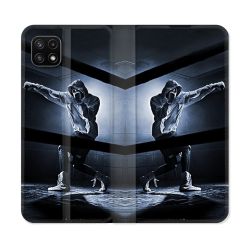 Housse cuir portefeuille Pour Samsung Galaxy A22 5G Sport Boxe Poing