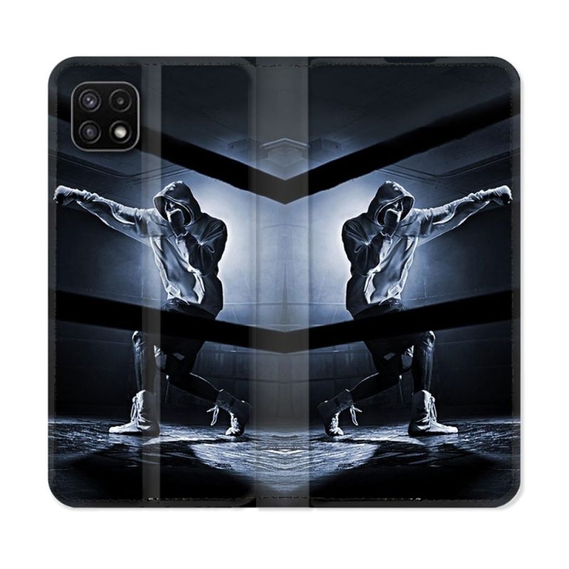 Housse cuir portefeuille Pour Samsung Galaxy A22 5G Sport Boxe Poing