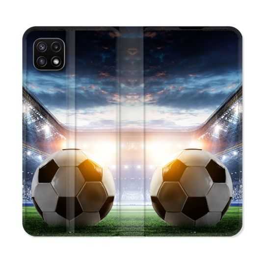 Housse cuir portefeuille Pour Samsung Galaxy A22 5G Sport Football Stade
