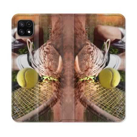 Housse cuir portefeuille Pour Samsung Galaxy A22 5G Sport Tennis Glissade