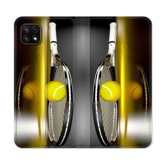 Housse cuir portefeuille Pour Samsung Galaxy A22 5G Sport Tennis Reflet