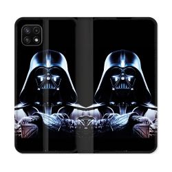 Housse cuir portefeuille Pour Samsung Galaxy A22 5G Star Wars - Dark Vador Noir