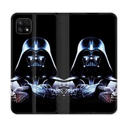 Housse cuir portefeuille Pour Samsung Galaxy A22 5G Star Wars - Dark Vador Noir
