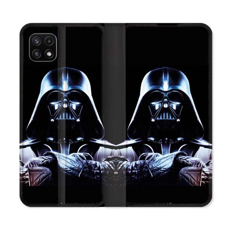 Housse cuir portefeuille Pour Samsung Galaxy A22 5G Star Wars - Dark Vador Noir