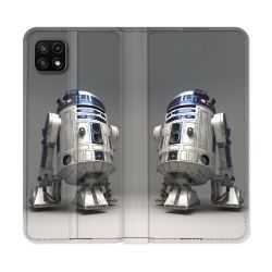 Housse cuir portefeuille Pour Samsung Galaxy A22 5G Star Wars - R2D2