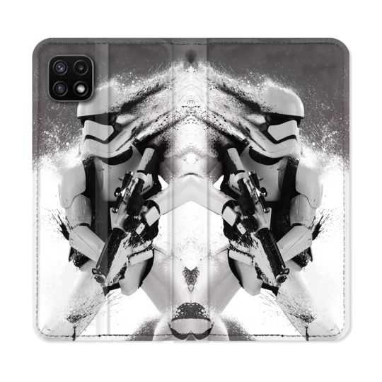 Housse cuir portefeuille Pour Samsung Galaxy A22 5G Star Wars - Trooper