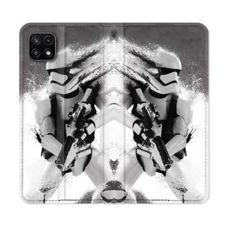 Housse cuir portefeuille Pour Samsung Galaxy A22 5G Star Wars - Trooper