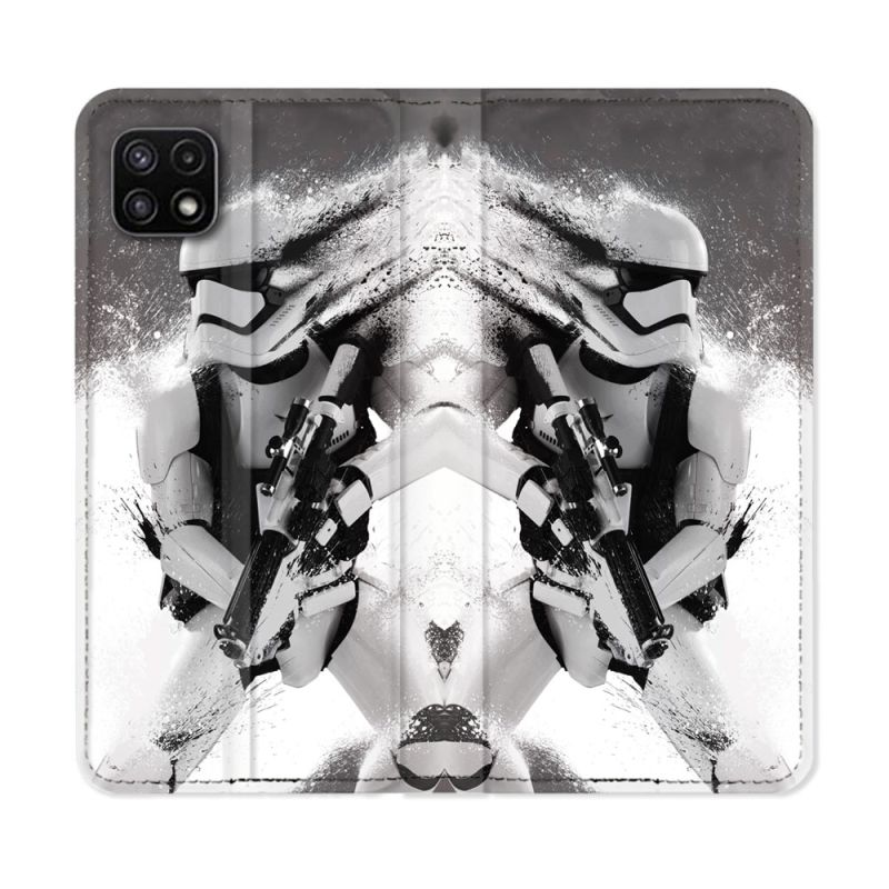 Housse cuir portefeuille Pour Samsung Galaxy A22 5G Star Wars - Trooper