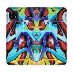Housse cuir portefeuille Pour Samsung Galaxy A22 5G Street Art Graf Color