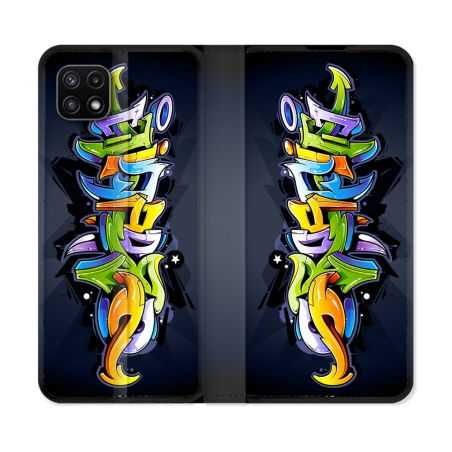 Housse cuir portefeuille Pour Samsung Galaxy A22 5G Street Art Graffiti