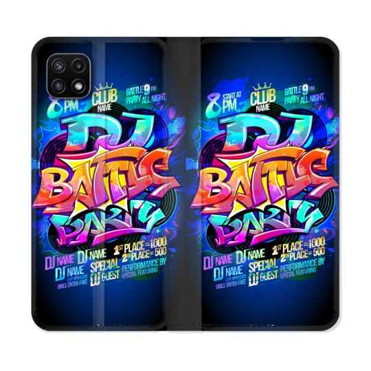 Housse cuir portefeuille Pour Samsung Galaxy A22 5G Street Art Rap