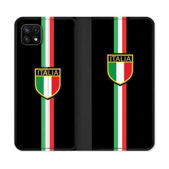 Housse cuir portefeuille Pour Samsung Galaxy A22 5G Voyage Italie 3 Noir