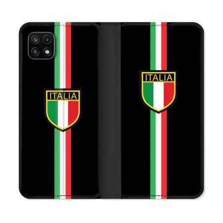 Housse cuir portefeuille Pour Samsung Galaxy A22 5G Voyage Italie 3 Noir