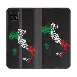 Housse cuir portefeuille Pour Samsung Galaxy A22 5G Voyage Italie Botte