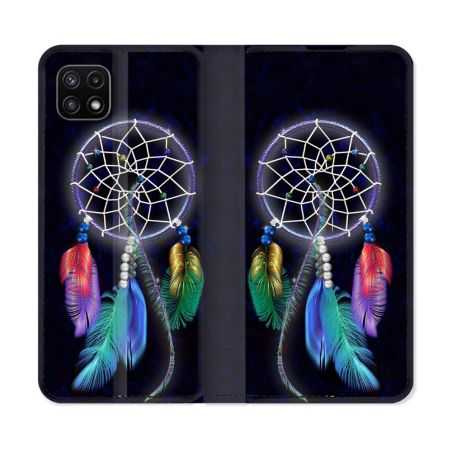 Housse cuir portefeuille Pour Samsung Galaxy A22 5G Zen Attrape Reve Multicolore