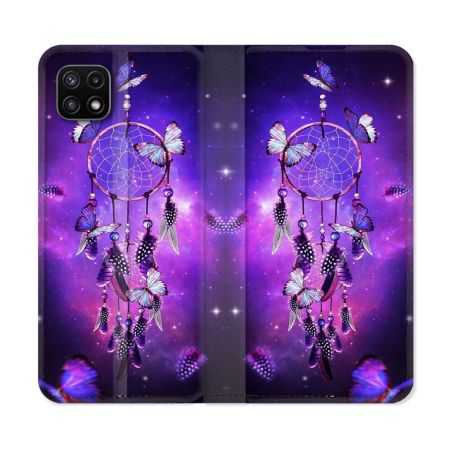 Housse cuir portefeuille Pour Samsung Galaxy A22 5G Zen Attrape Reve Papillon