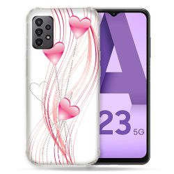 Coque Pour Samsung Galaxy A23 5G Amour Coeur Rose Montant sur Blanc