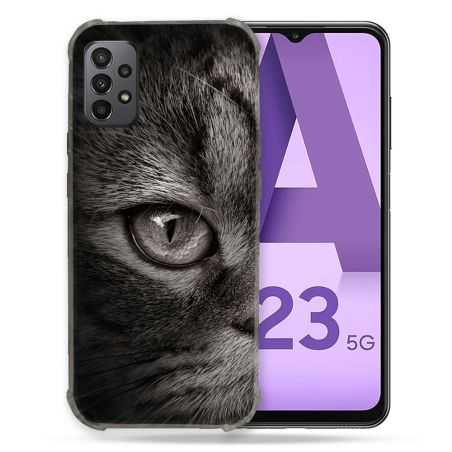 Coque Pour Samsung Galaxy A23 5G Animal Chat Gris