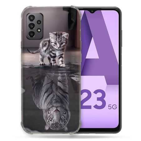 Coque Pour Samsung Galaxy A23 5G Animal Chat Reflet